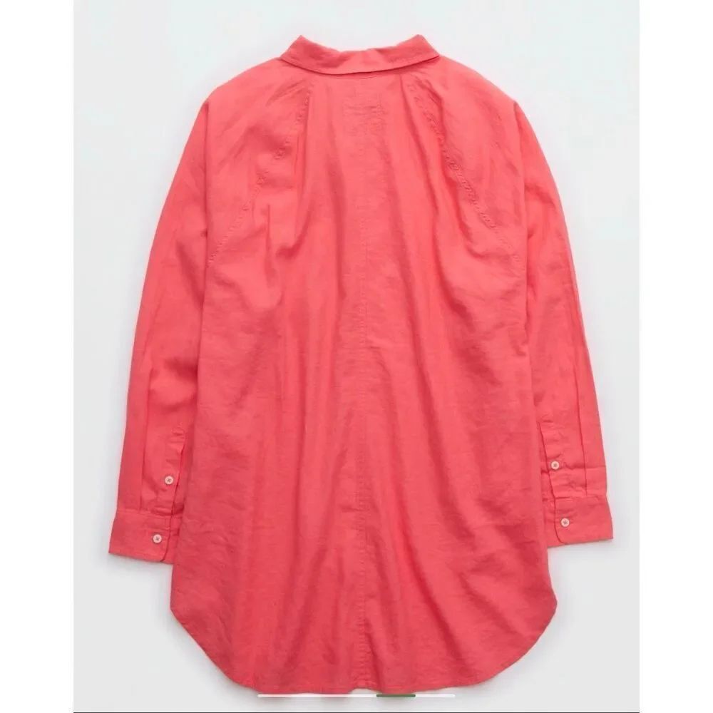 Aerie the linen blend coverup shirt lightweight oversized button down - Picture 12 of 12